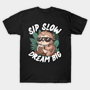 Cute Sloth Boba Tea T-Shirt